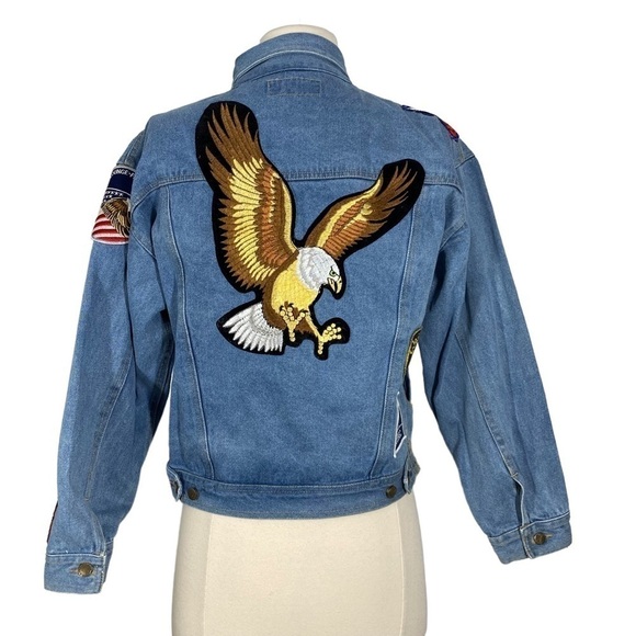 RIGOLLETTO Vintage Denim Jacket with Patches - Picture 4 of 8